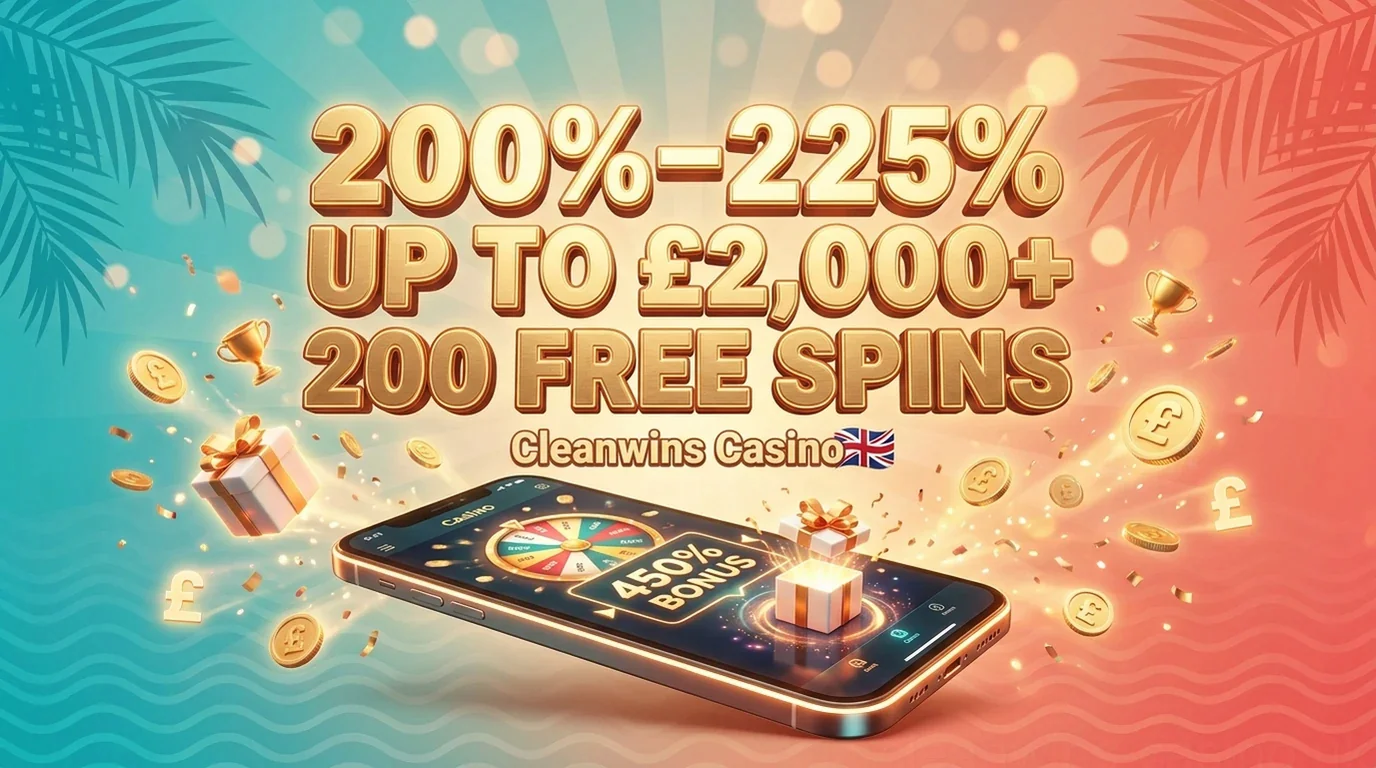 200%–225% UP TO £2,000+ 200 FREE SPINS